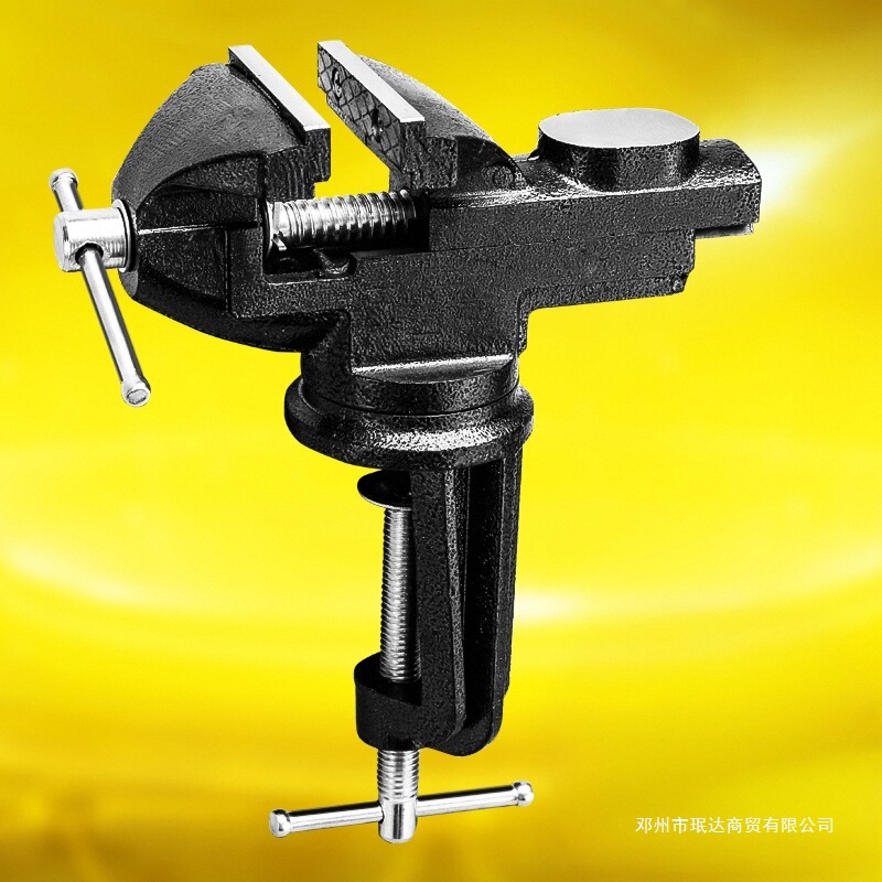 台钳小型多功能家用万向迷你小台虎桌钳工作台桌平口360度台虎钳