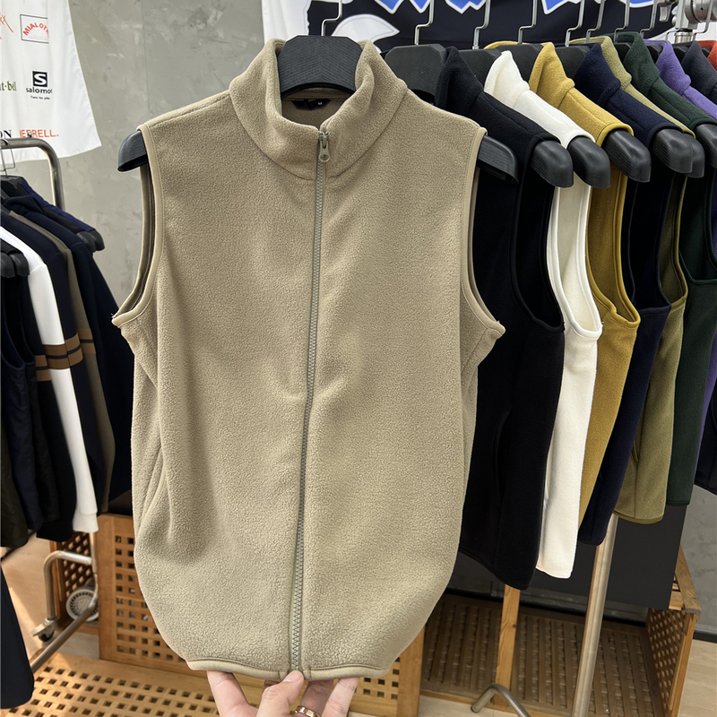 Couple's Matching Styles in 10 Colors Now Available! Delicate Double-Sided Fleece! Autumn and Winter Solid Color Stand-Collar Warm Vests for Men and Women