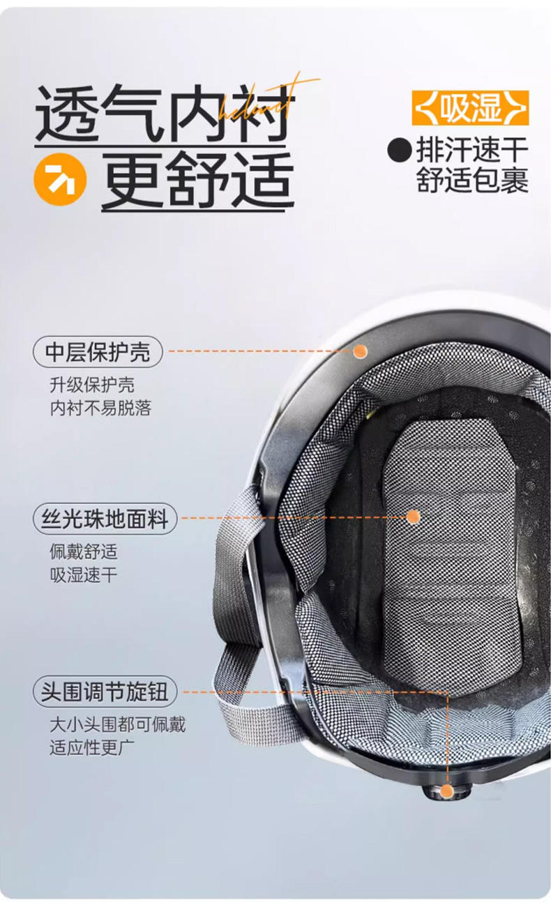 New National Standard Men's Half Helmet Autumn and Winter Electric Vehicle Helmet Women's Motorcycle All-Season Safety Helmet Summer Sun Protection and Warmth