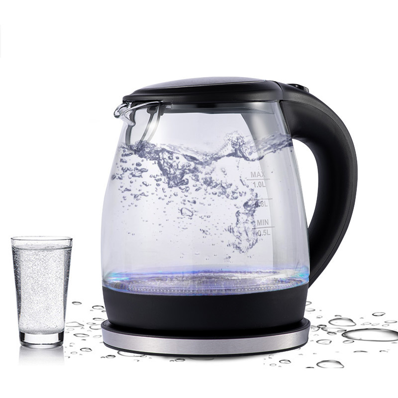110V hervidor eléctrico de vidrio azul estándar europeo hervidor de agua automático apagado hervidor de agua hervidor de agua