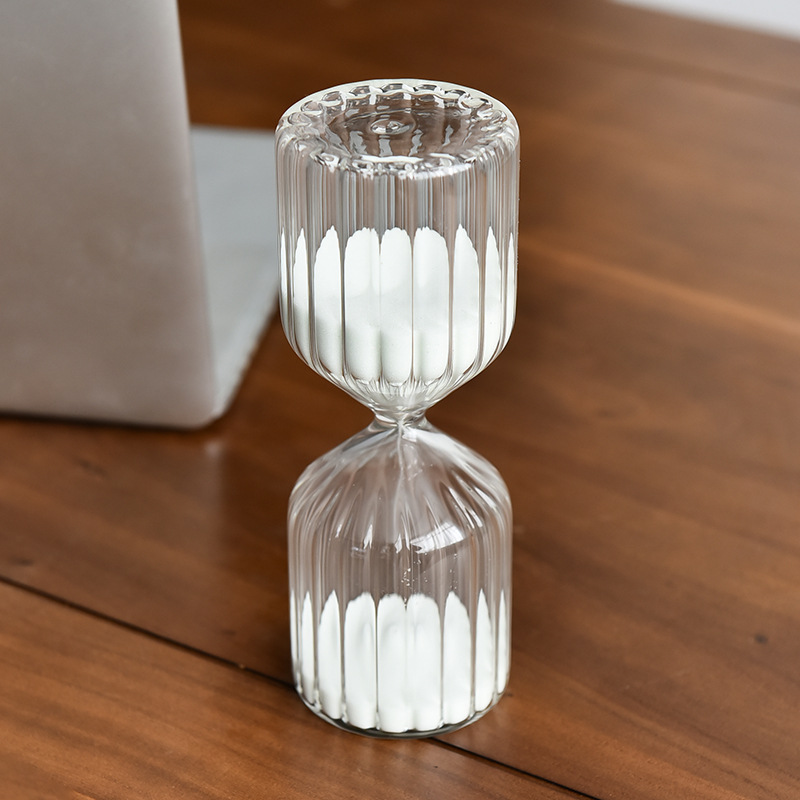 Creativo 30 minutos rayas verticales reloj de arena regalo de cumpleaños decoración tiempo reloj de arena pequeño regalo decoración del hogar Decoración image 3