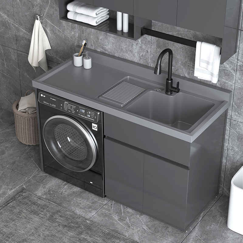 Lavadora, lavabo de panal, lavabo de balcón, lavabo integrado, lavabo de tambor combinado, mesa de lavandería image 5