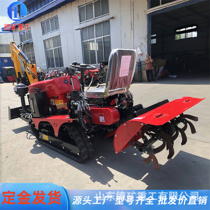 Oruga rotativa de alta potencia Tiller multifuncional tractor agrícola de doble uso montar mini timón