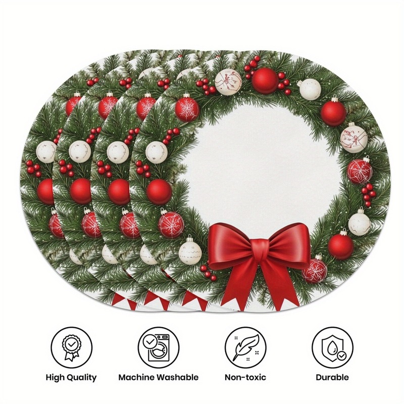 temu ホットセールクロスボーダーアマゾンクリスマスガーランドクリスマスノットリボンウィンターグリーンスノーフレークガーランドデスクトップ装飾|undefined