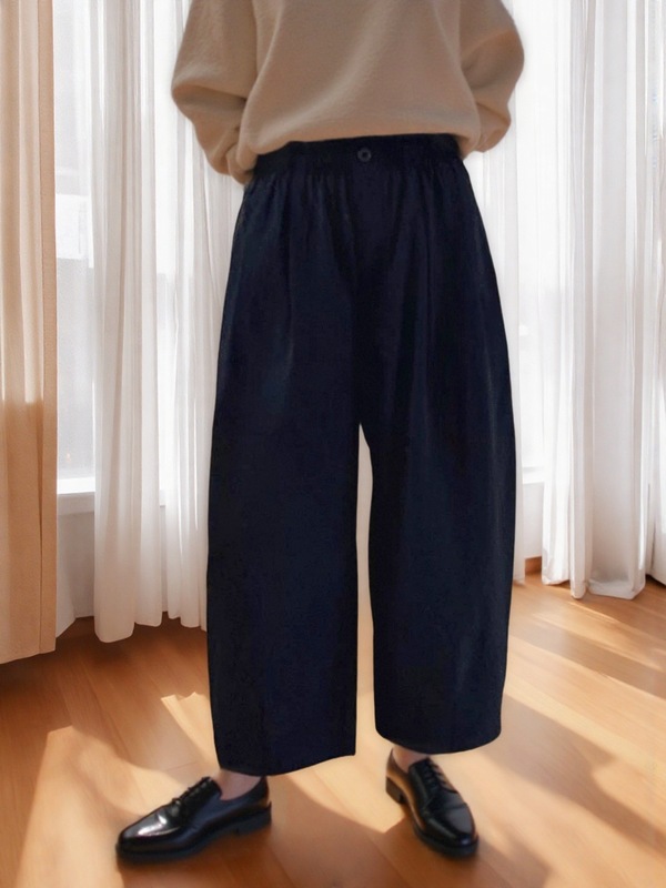 小个子松紧腰九分气球裤休闲裤女2025秋季新款高腰宽松显瘦哈伦裤|undefined