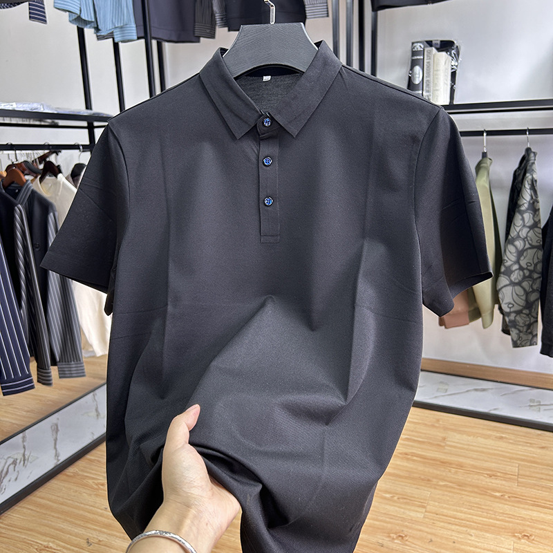 Foreign Trade Cut Label Men's Clothing - Skin-Friendly Breathable Casual Business Men's Short-Sleeved Polo Shirt Summer New Lapel T-Shirt