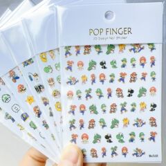 国境を越えた電子商取引漫画子供用マリオネイルステッカーかわいい甘くてクールなネイルステッカー