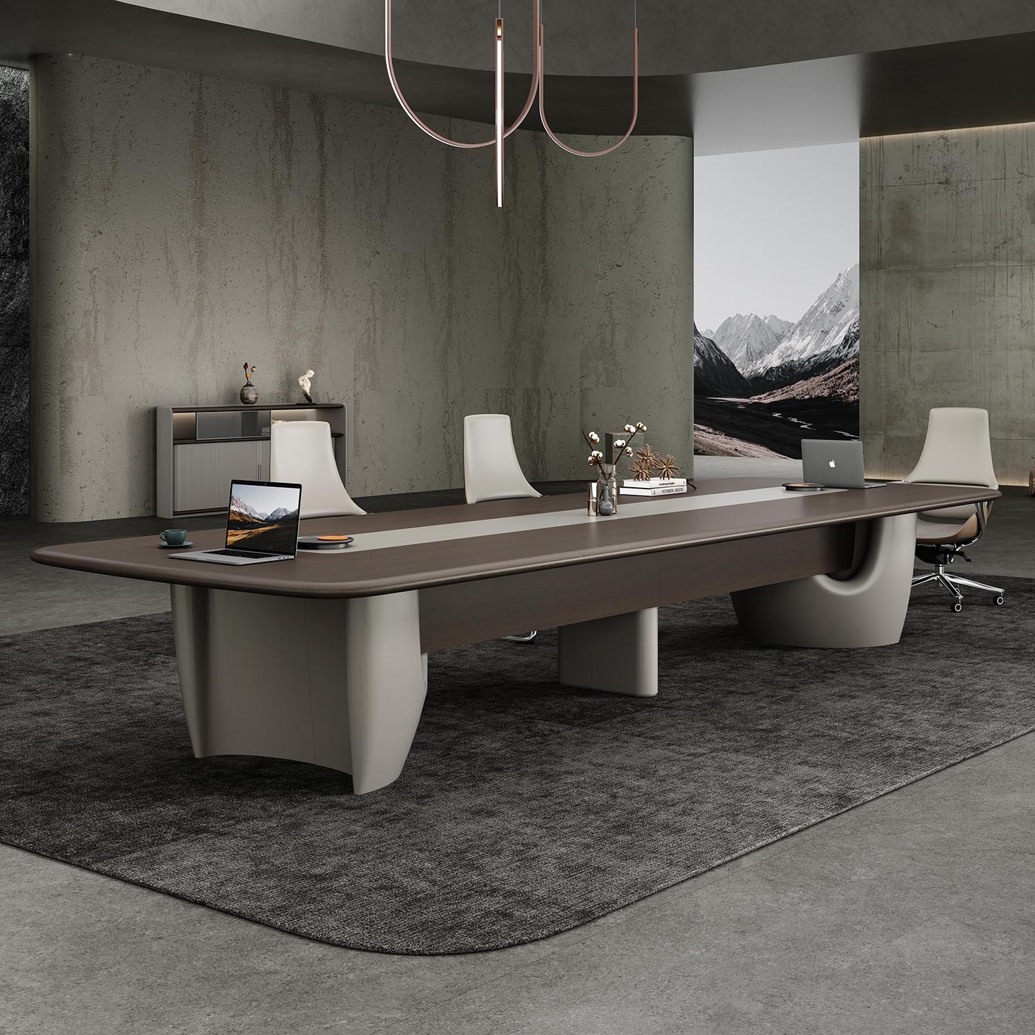 Jinying Classy Large Conference Table Long Table Oval Conference Room Business Simple Modern Long Table Negotiation Table