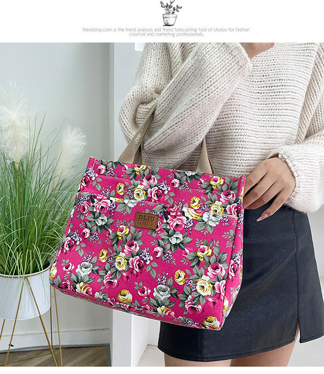 New Portable Canvas Large Bag Office Worker Tote Bag Ethnic Style Bag Large Capacity Document Bag