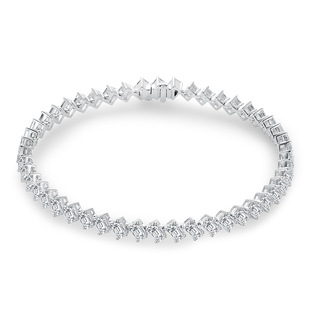 High-End 18K Gold Inlaid Cultured Diamond Bracelet 0.1Ct High-End Jewelry Emerald-Shaped Full Diamond Bracelet Design