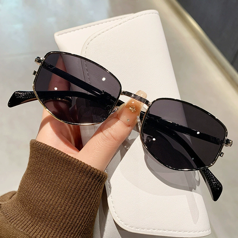 Ретро металл компактные солнечные очки для поездок, американский стиль