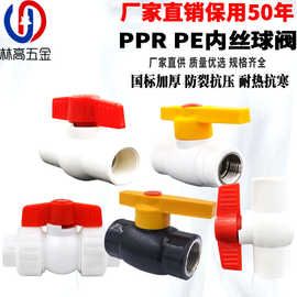 PPR双活接双内丝内牙全塑钢芯球阀204分水管管件配件接头冷热可用