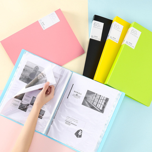 A4 size multi-layer thickened small fresh student folder with insert pockets for exam paper storage, logo printing available