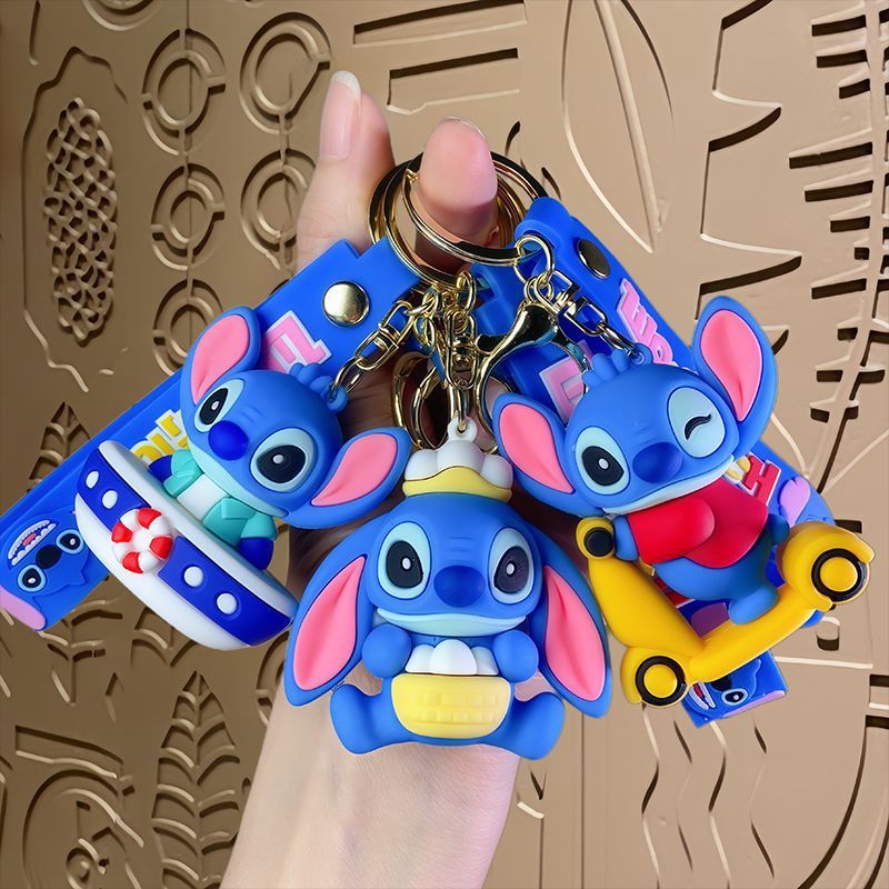 国境を越えた漫画アニメーションステッチ車のキーホルダーペンダントかわいい人形バッグペンダント小さなギフト卸売|undefined