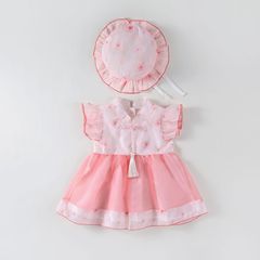 女童連衣裙夏寶寶外出薄款裙子童連衣裙短裙寶寶新中式衣 服公主