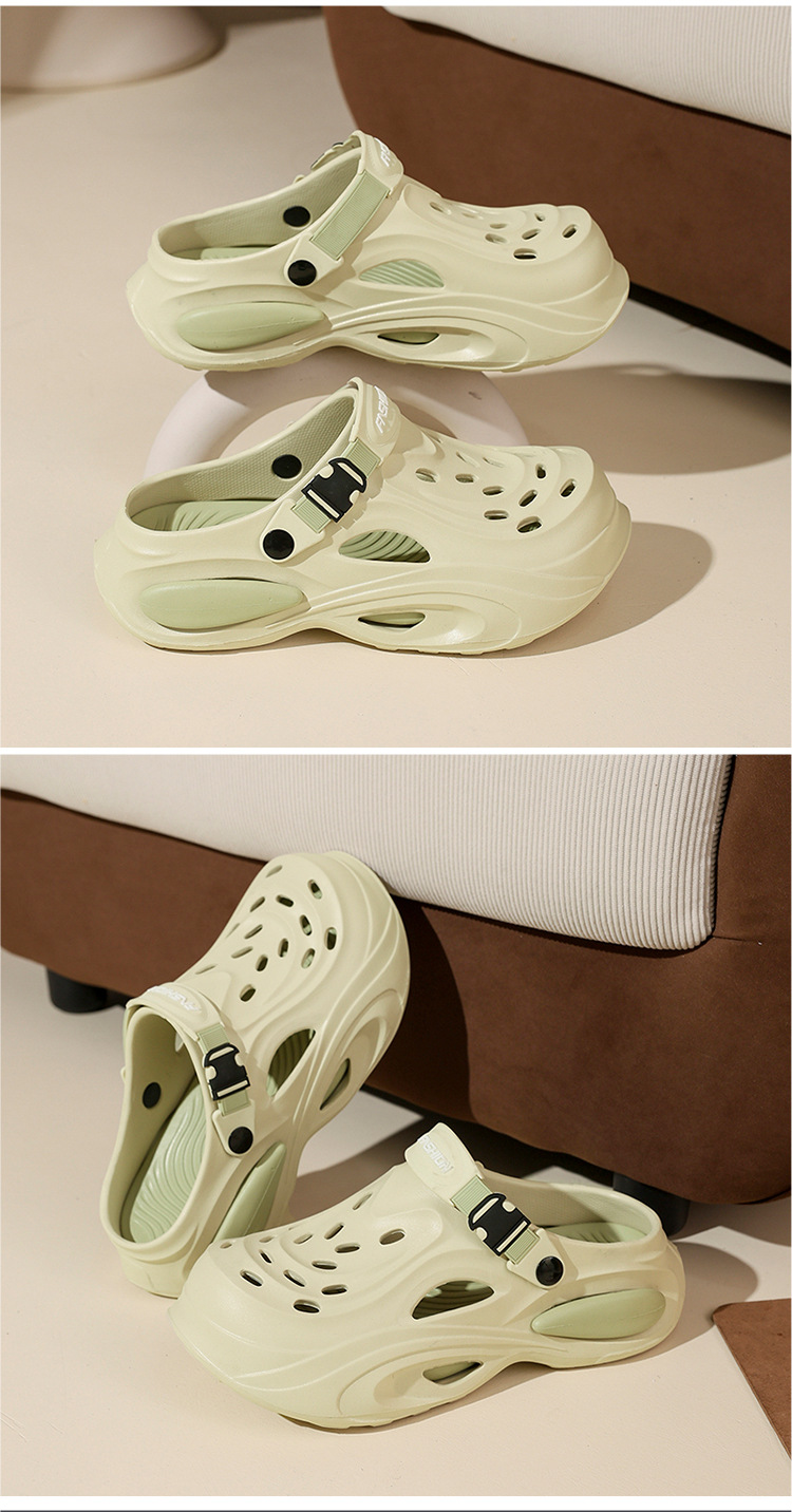 Comfortable Men's Perforated Casual Clogs For Summer Driving_voghion.com