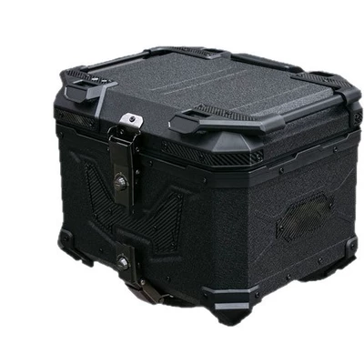 features a quick-release design, Motorcycle trunk