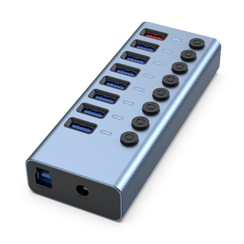 USB3.0 divisor multifunción extensor hub con fuente de alimentación teléfono móvil expansión hub estación de acoplamiento uno a ocho