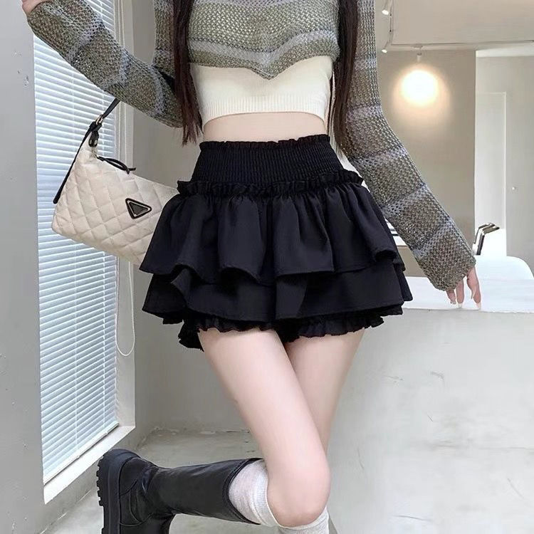 芭蕾风半身裙女春秋2025新款高腰显瘦设计感辣妹白色蛋糕蓬蓬短裙|undefined