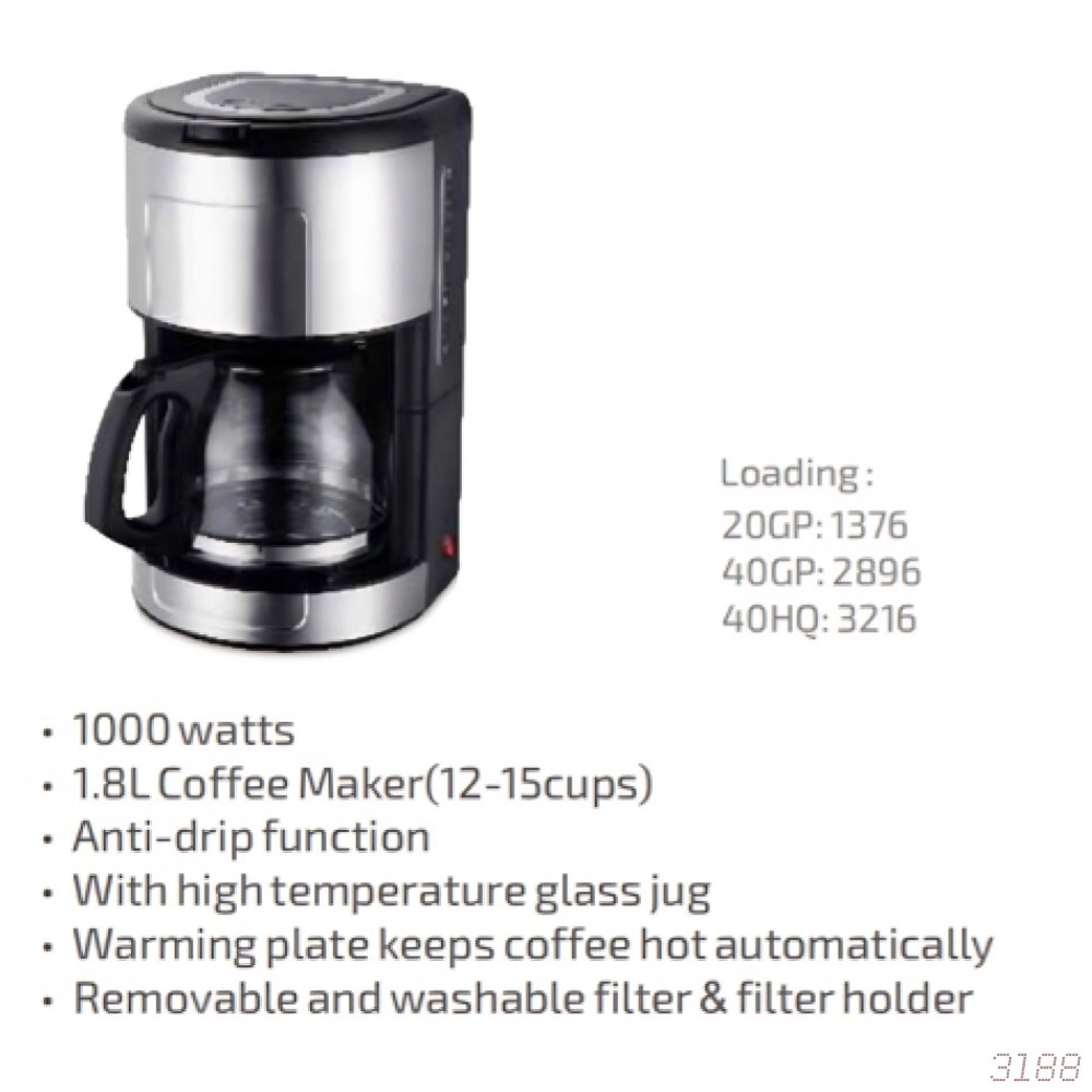 Alemania pequeña cafetera doméstica goteo de cocina americana pequeña casa para hacer té doble cafetera automática americana