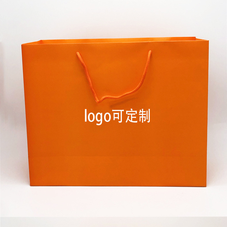 白卡纯色礼品袋子手提纸袋服装店袋子加厚印刷logo纸袋企业宣传批
