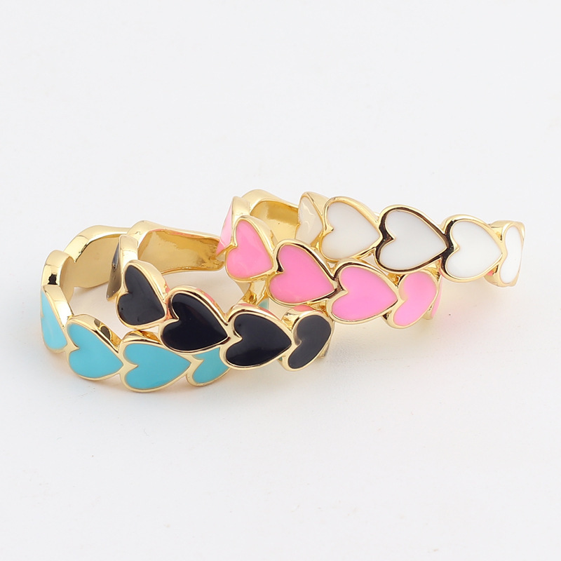 Fashion Heart Shape Copper Plating Open Ring 1 Piece