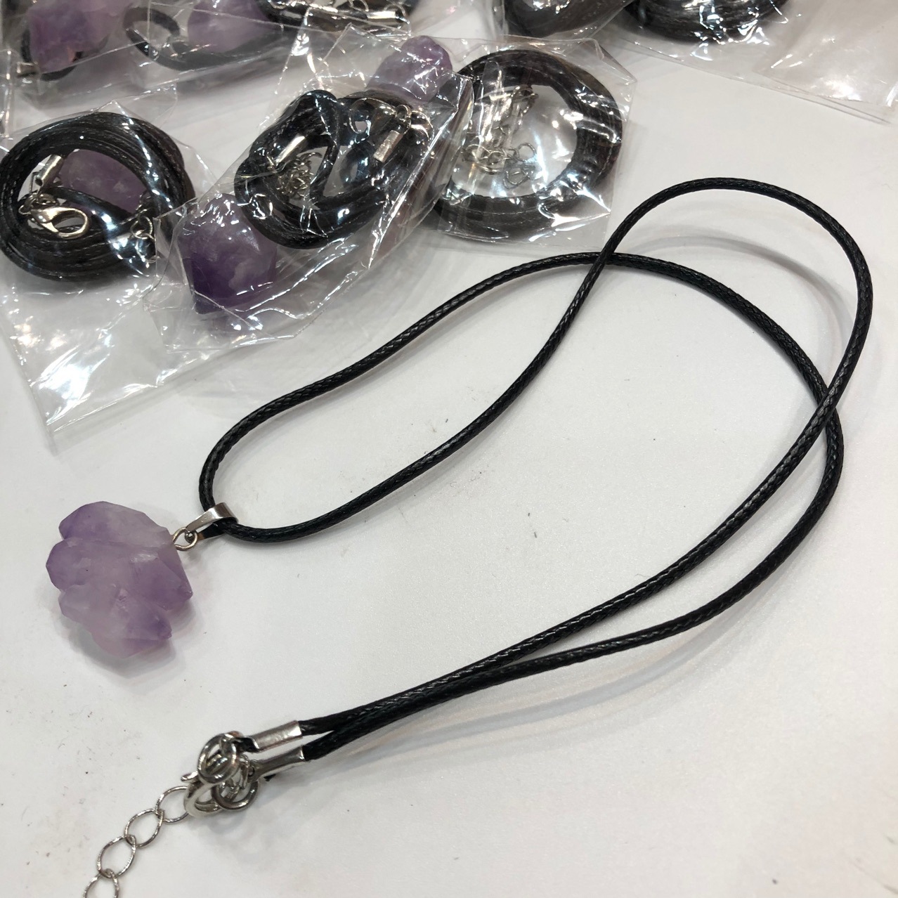 永善缘女款随形紫水晶吊坠项链      紫水晶项链