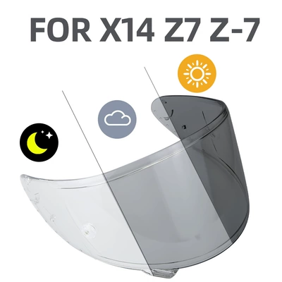 Motorcycle helmet color changing lens x14 pista v14 dynasty k1/k5 rx7x color changing UV protection (Dəbilqə (Kaska) aksesuarları) - x14-transparent-color-change