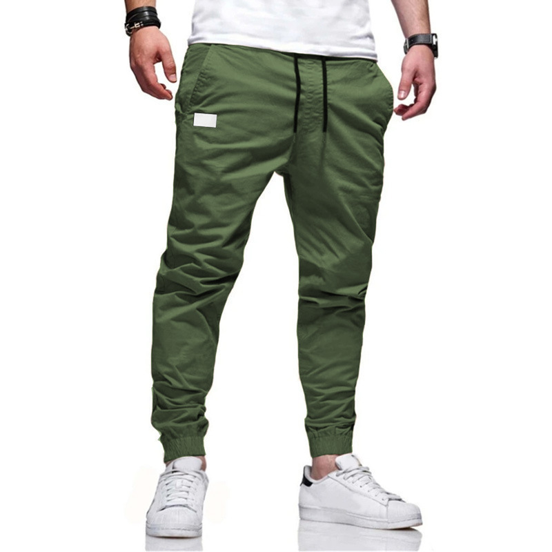 Men's Clothing four seasons straight trousers men's casual cotton leggings men's trousers slim trousers men's one piece drop shipping_voghion.com