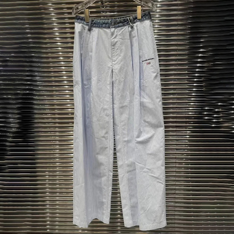 Now the New 2026 Spring and Summer Niche Retro Plaid Patchwork Casual Pants, Loose Wide-Leg Straight Long Pants for Women