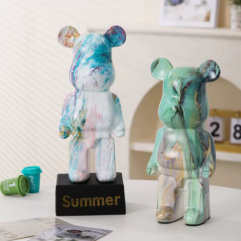 流体暴力熊网红陶瓷存钱罐电视柜摆件彩绘高级感客厅玄关软装饰品