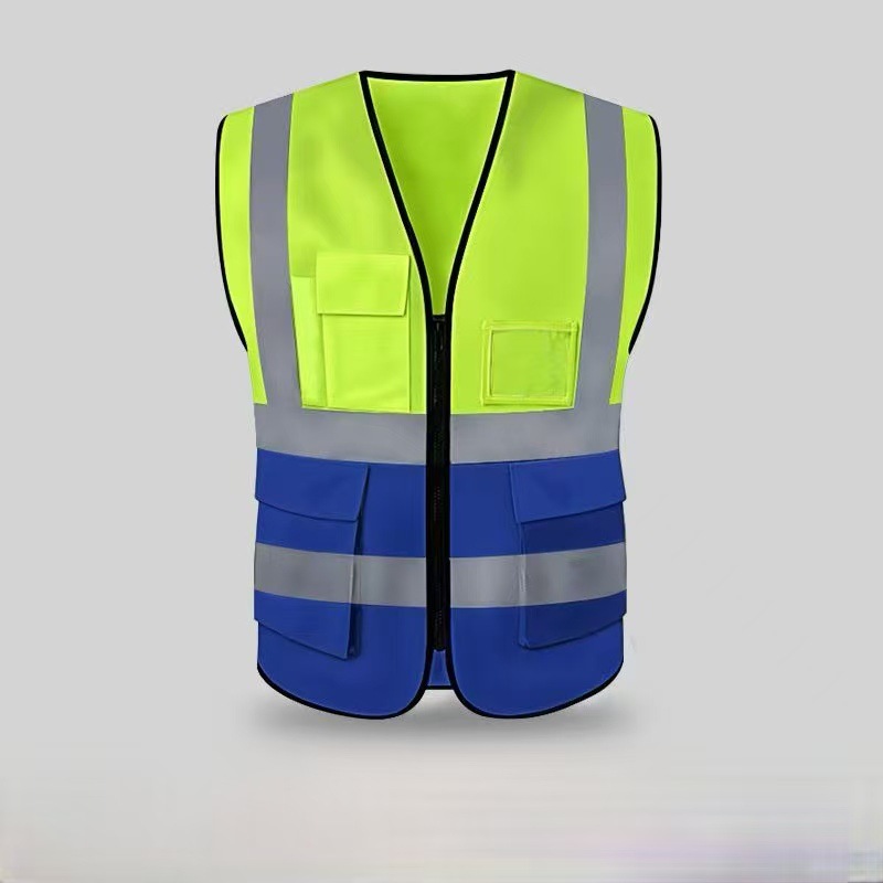 Chaleco reflectante multibolsillo chaleco reflectante chaleco reflectante seguridad construcción de ingeniería de construcción fábrica de tráfico en stock