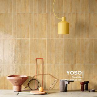 French-Style Retro Glossy Green Long Strip 68X420 Bathroom Restaurant Background Wall Milk Tea Shop Bathroom Tiles