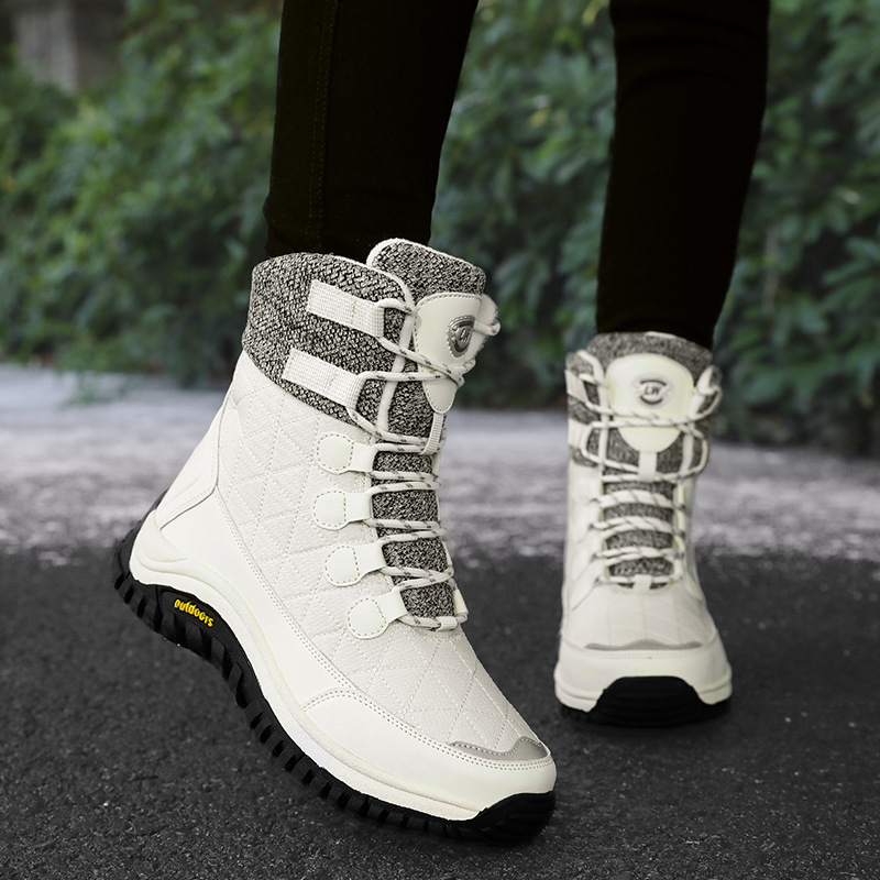 2025 invierno nuevo vello grueso calentamiento noreste al aire libre botas de nieve zapatos de algodón antideslizante de mujer tamaño grande image 4