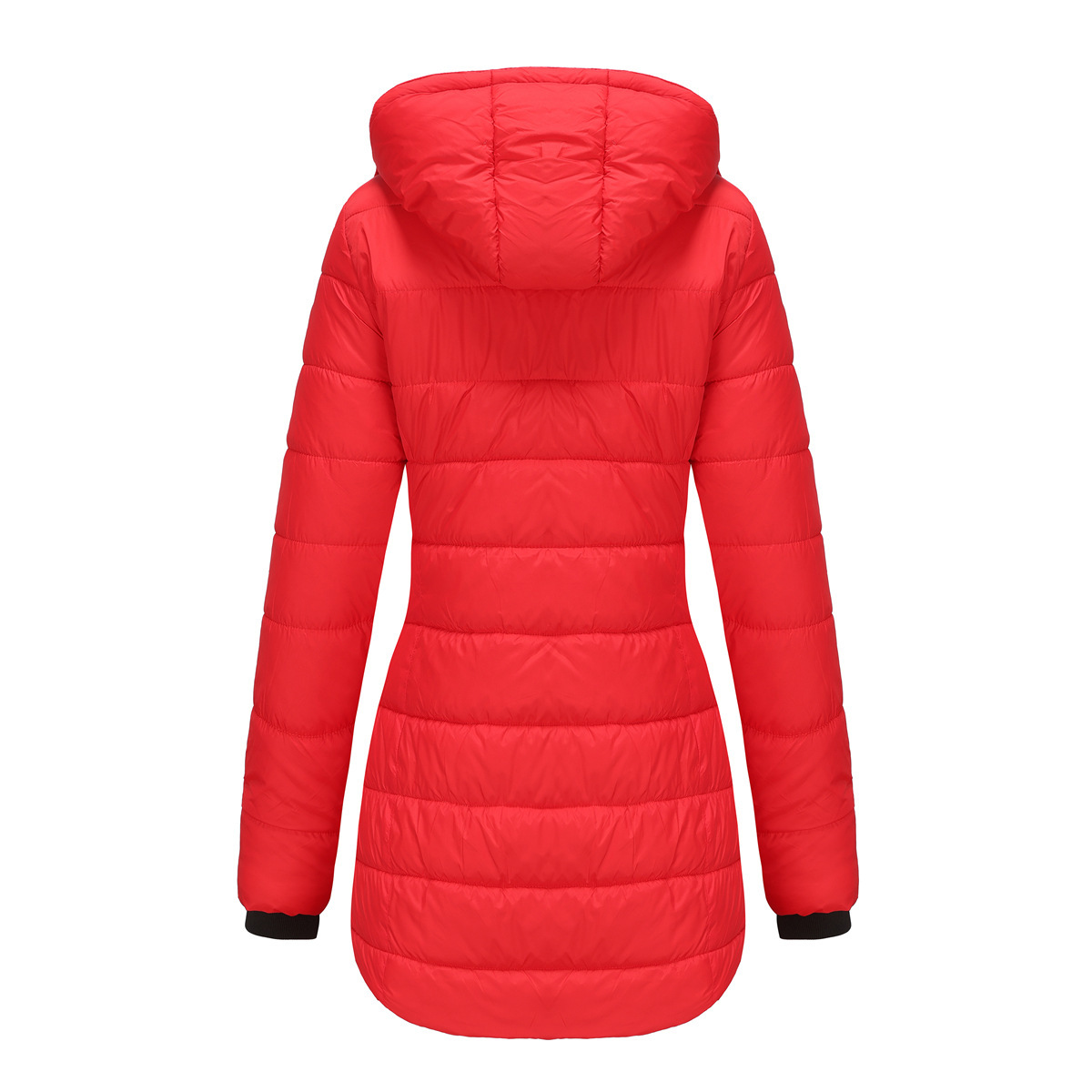 Abrigo de invierno para mujer con capucha extraíble parka impermeable_voghion.com