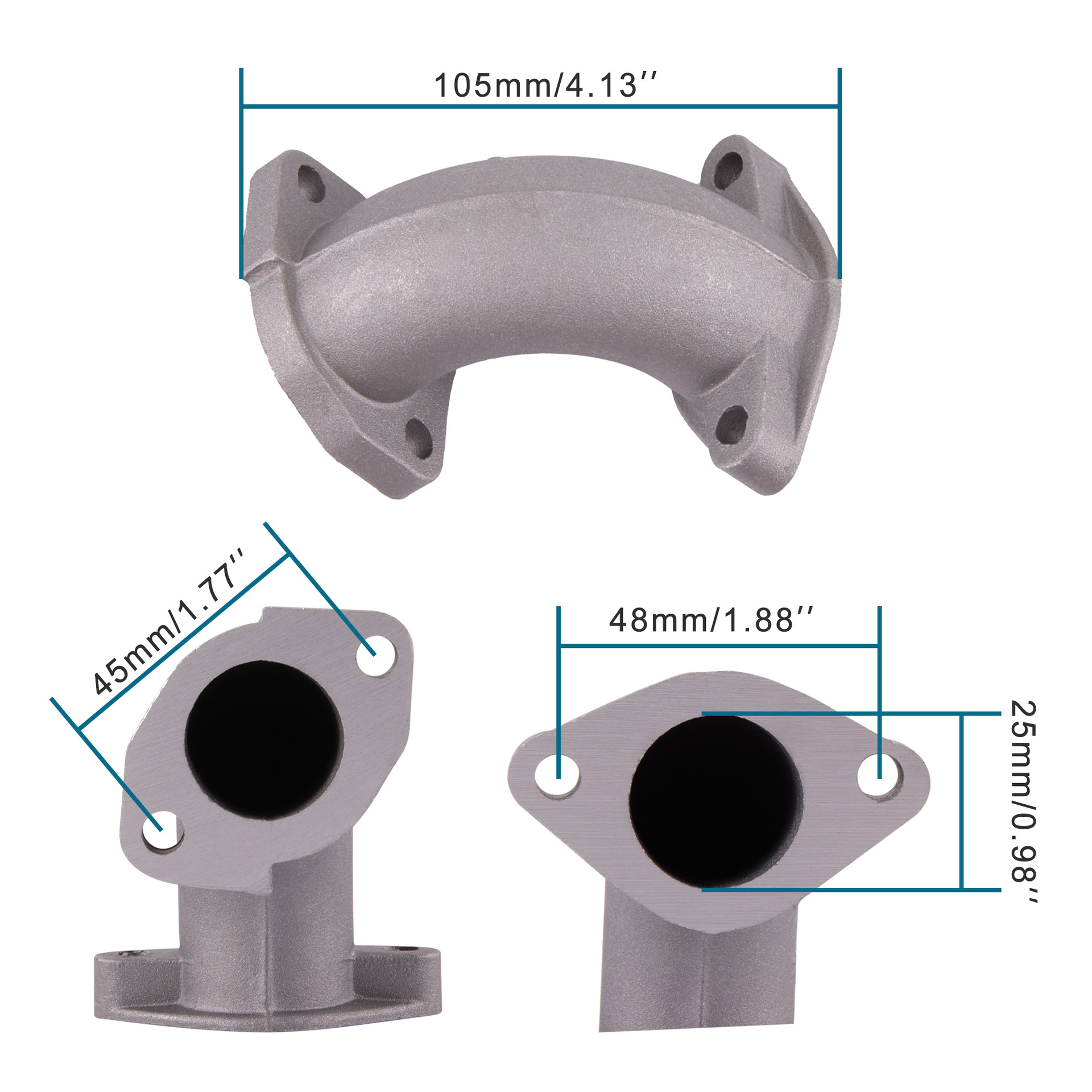 GOOFIT Off-Road Motorcycle ATV Intake Manifold Carburetor Throat Inner Diameter 25mm