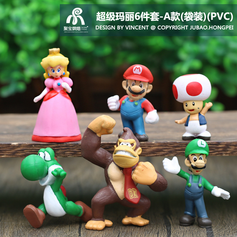 盲盒手办超级玛丽A款super mario动漫手办摆件模型玩具路易机马里