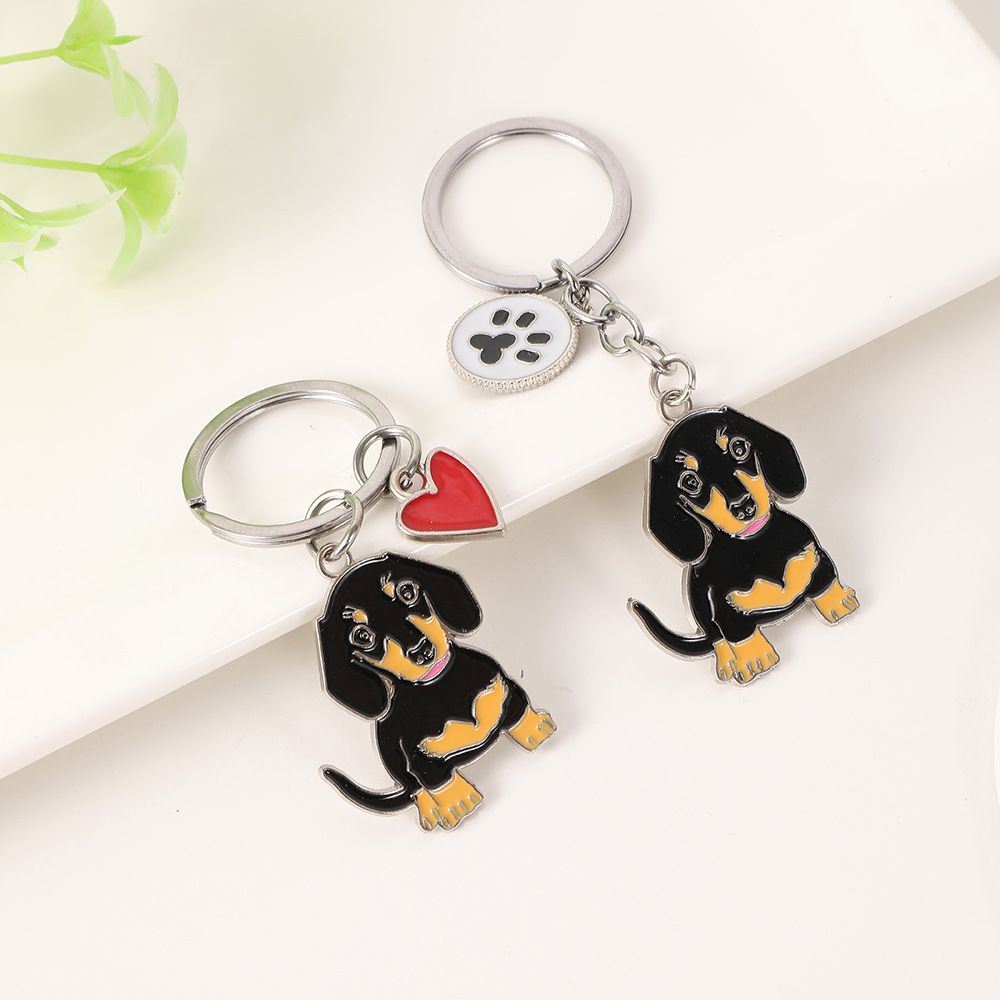 18g Weight Slip-on Clasp Closure Type Keychain Classification 1 Piece Quantity Daily Occasion Zinc alloy Material Letter, Dog, Heart Shape Pattern Unisex Gender Cute Style 1 Piece Cute Letter Dog Heart Shape Zinc Alloy Unisex Slip-on Keychain 2