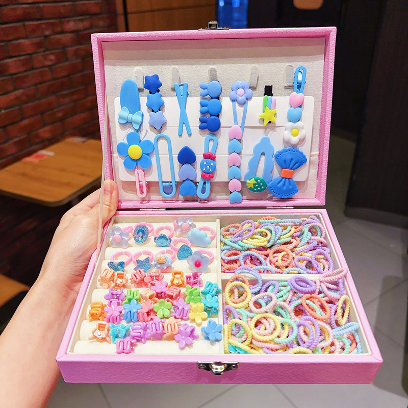 Caja de regalo para niños Jewelry Set linda niña pequeña regalo de cumpleaños princesa cabello cabello cuerda caja de joyería de alta gama
