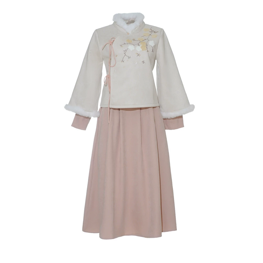 Зимний ретро тёплый ханфу, комплект, китайский стиль