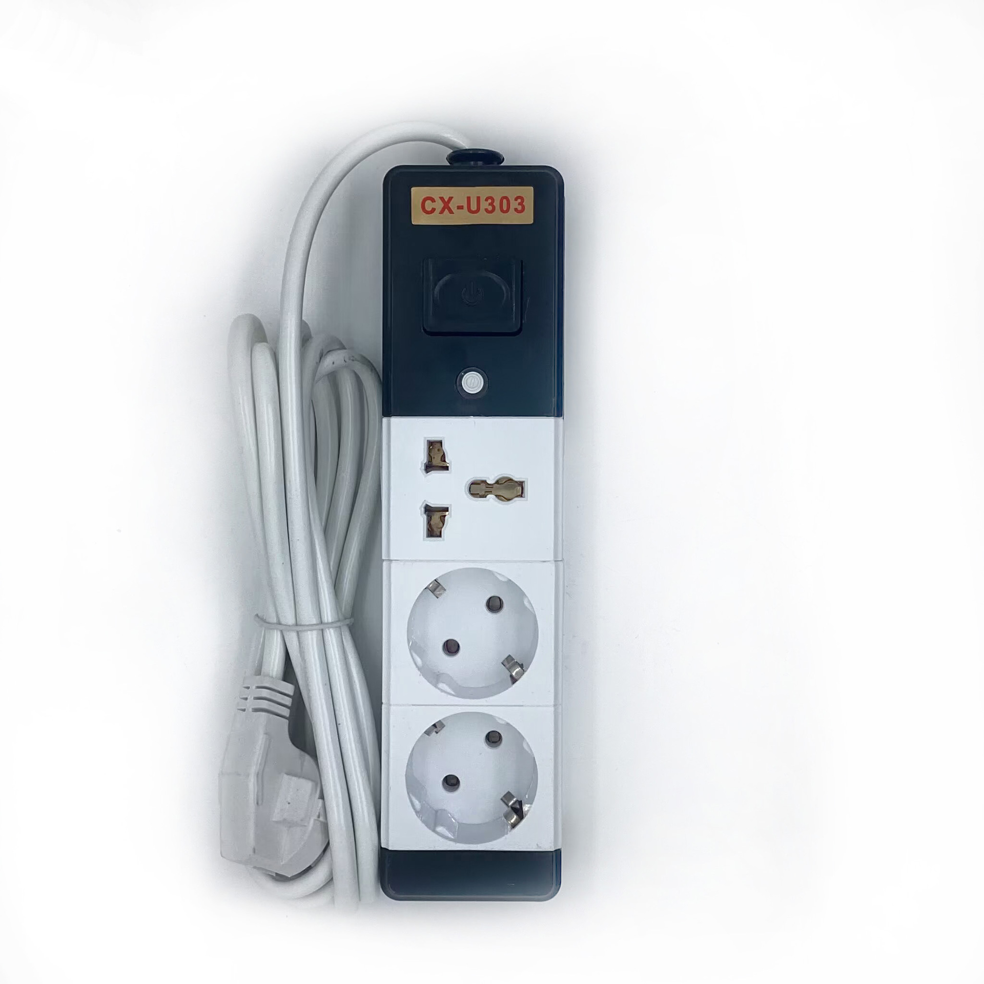 厂家直销欧式黑白全铜多功能USB插排欧标工业家用通用转换插座