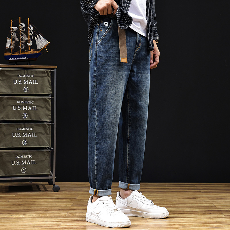Spring and Autumn 2024 plus size Stretch Cotton Jeans Men's Plus-sized Fat-sized Loose Loose Casual Pants with Elastic Waist Spring and Autumn 2024 plus size Stretch Cotton Jeans Men's Plus-sized Fat-sized Loose Loose Casual Pants with Elastic Waist