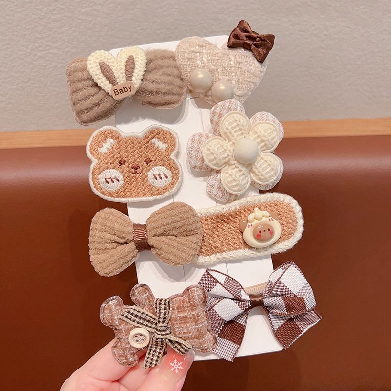 Horquilla para niños de color café con leche, clip de pelo de tela completamente cubierto para bebés, niña, bebé lindo, sin dañar la horquilla, tocado