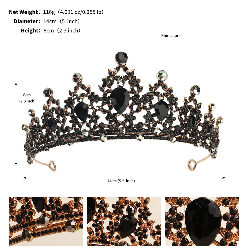 240g Weight Crown Hair Accessories Type Rhinestones, Pearl Inlay Material 1 Piece Quantity Wedding, Party Occasion Alloy Material Halloween Festival Crown Pattern Women's Gender Inlay Design Cool Style Style Halloween Cool Style Women's Crown Alloy Inlay Rhinestones Pearl Crown 3
