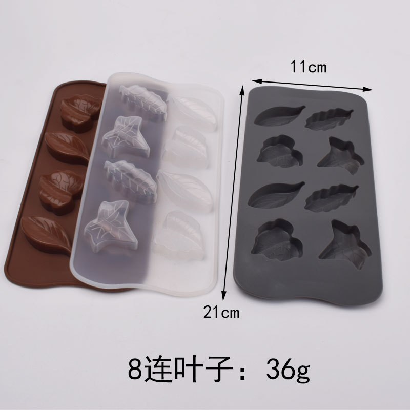 15 ピース花の形の木の葉シリコーンフォンダンチョコレートケーキビスケットベーキングモールド製氷皿クリスタル接着剤モールド|undefined