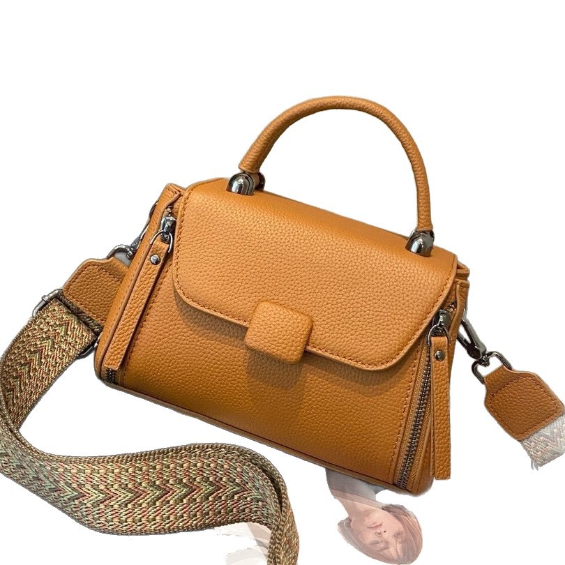 Cross-Border Retro Genuine Leather Boston Bag, Simple Versatile Fashion Shoulder Bag, Luxury High-End Women's Handbag - Thumbnail 5