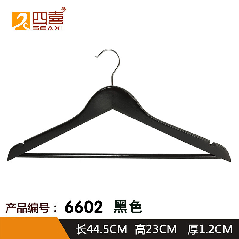 6602 블랙 서클 후크 나무 옷걸이
