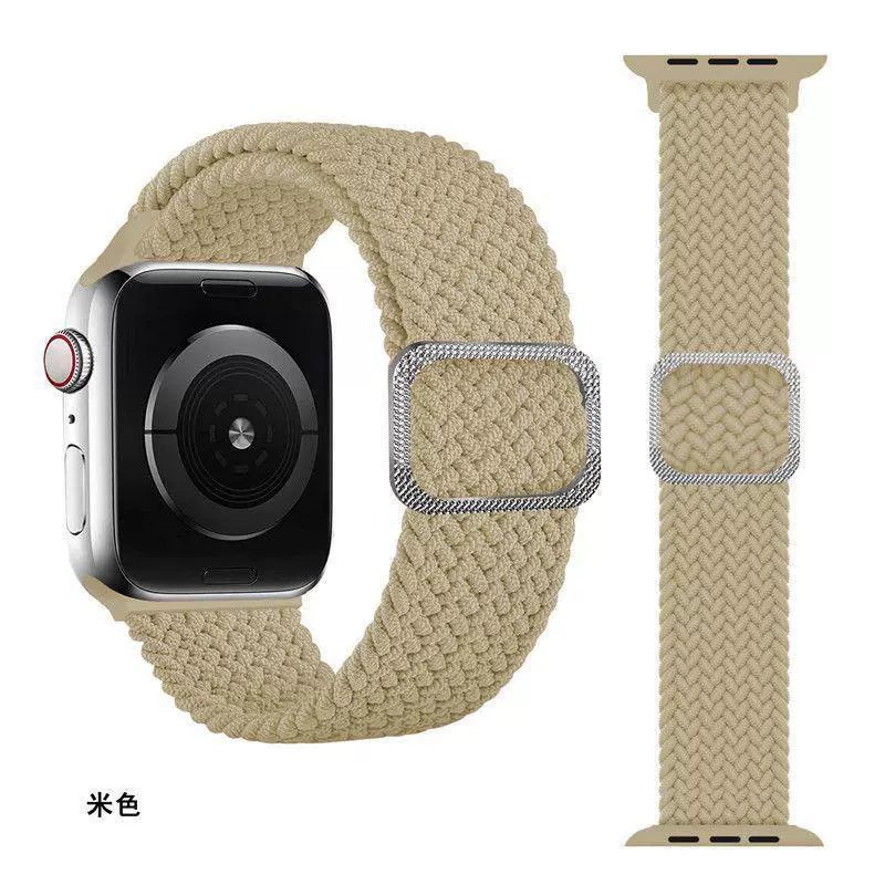 Ремешок для часов (Apple) плетёный нейлон эластичный с регулировкой, совместим 1–8/SE/Ultra, 38–49 мм