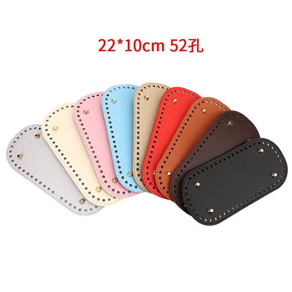 Bag Accessories DIY Hand-Woven Bag Bottom Pu Cross Pattern 22*10cm Oval Bag Bottom Ready for Sale