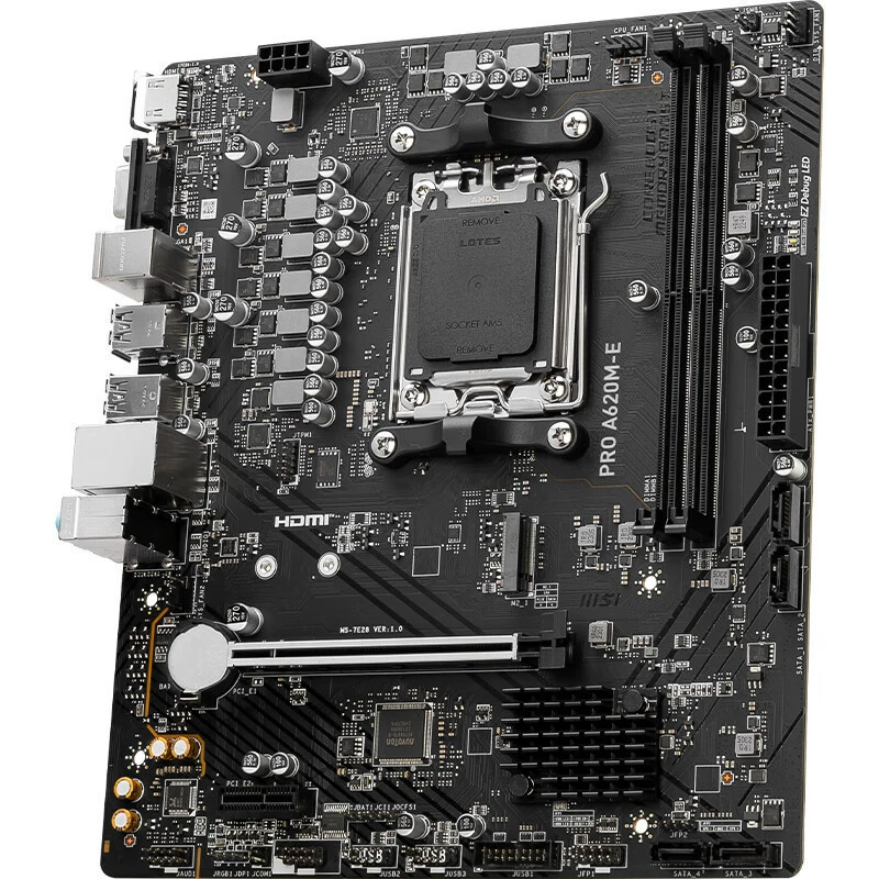 Совместимая материнская плата AMD MSI Pro A620M-E Socket AM5 поддерживает процессоры 7000 серии